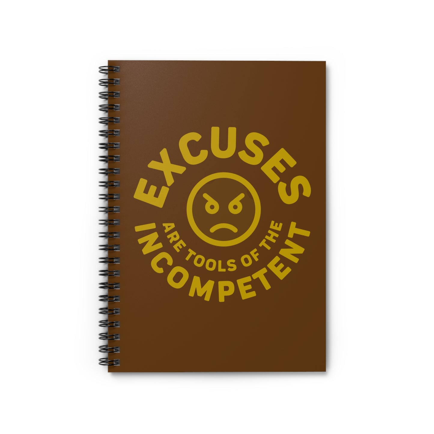 Excuses Mini Notebook - Gold on Brown