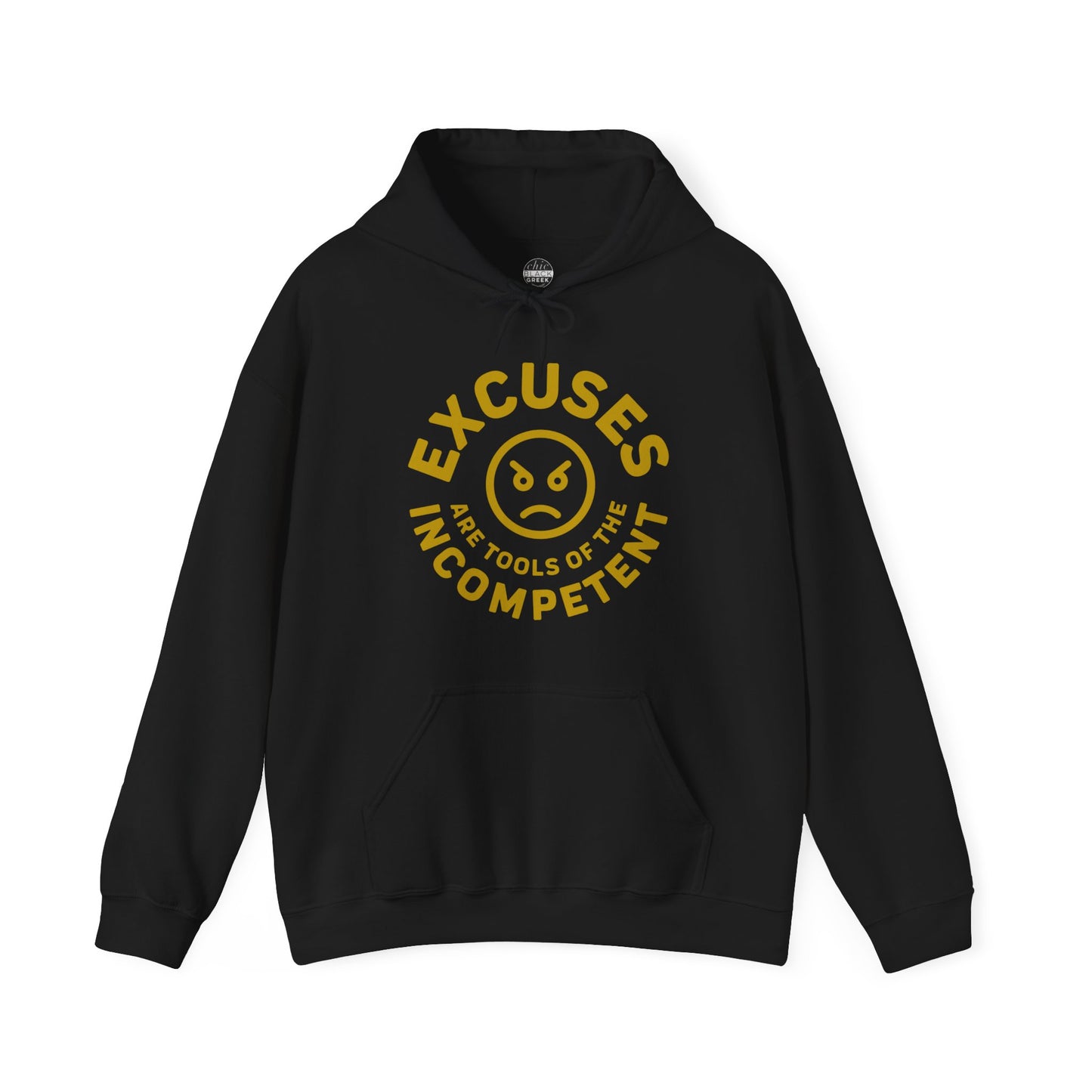 Excuses Hoodie | Gold on Black