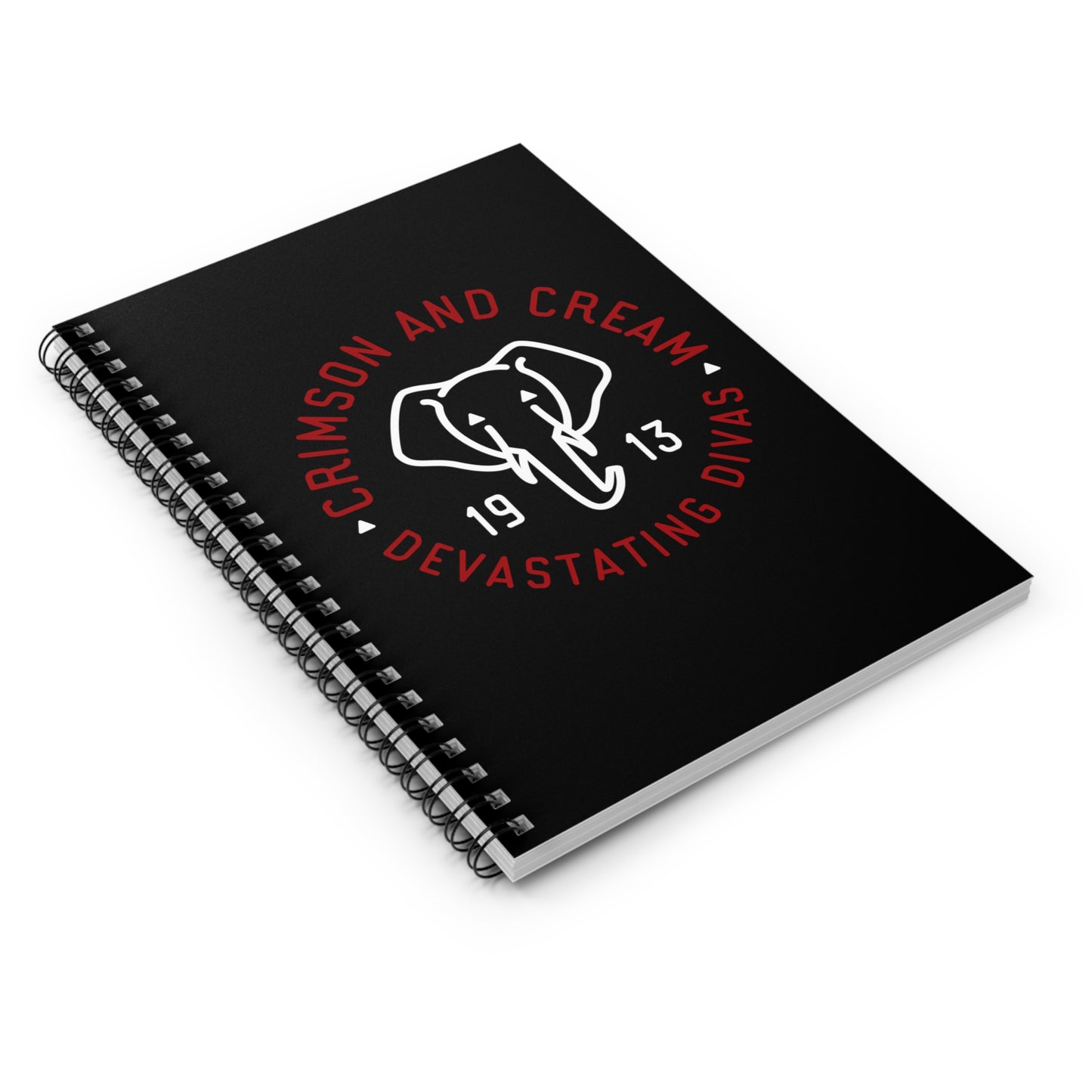 DST Elephant Icon Notebook - Red + White on Black