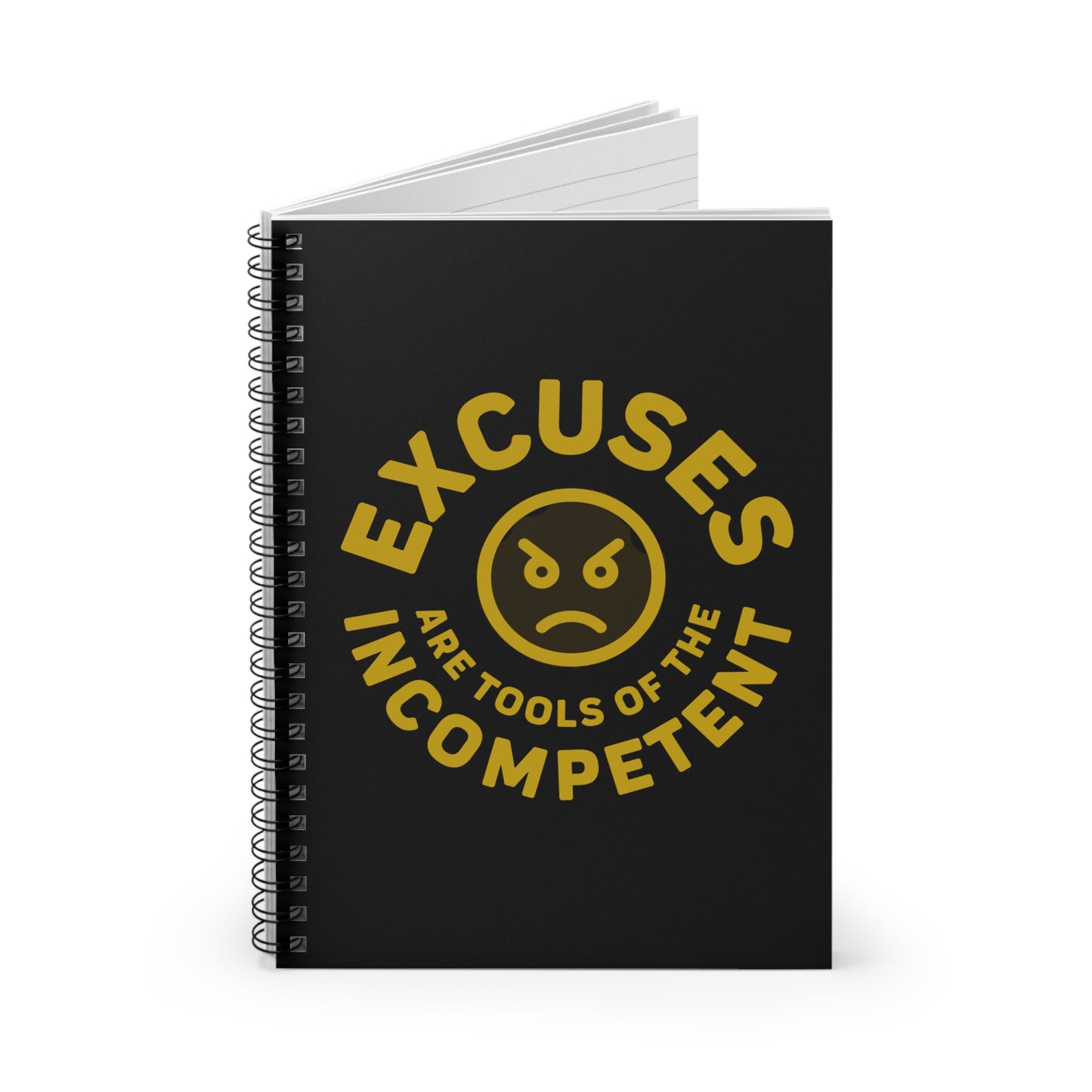 Excuses Notebook - Old Gold on Black