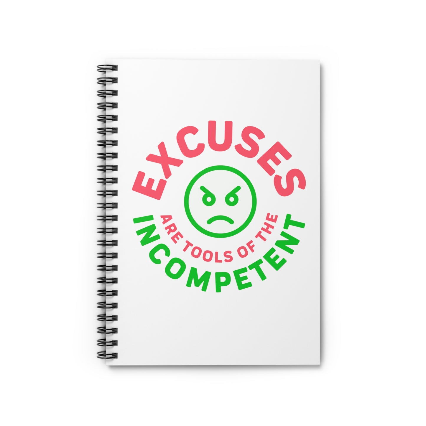 Excuses Mini Notebook - Pink + Green on White