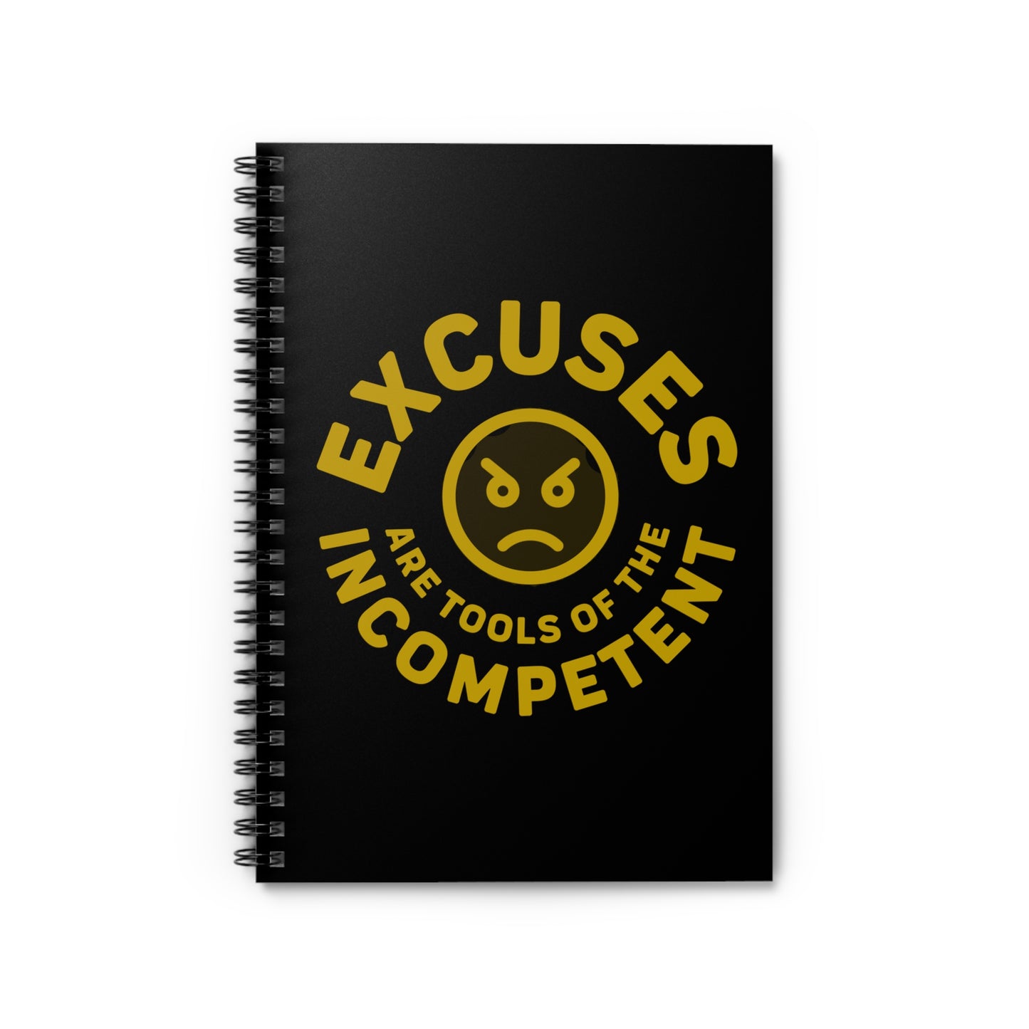 Excuses Notebook - Old Gold on Black