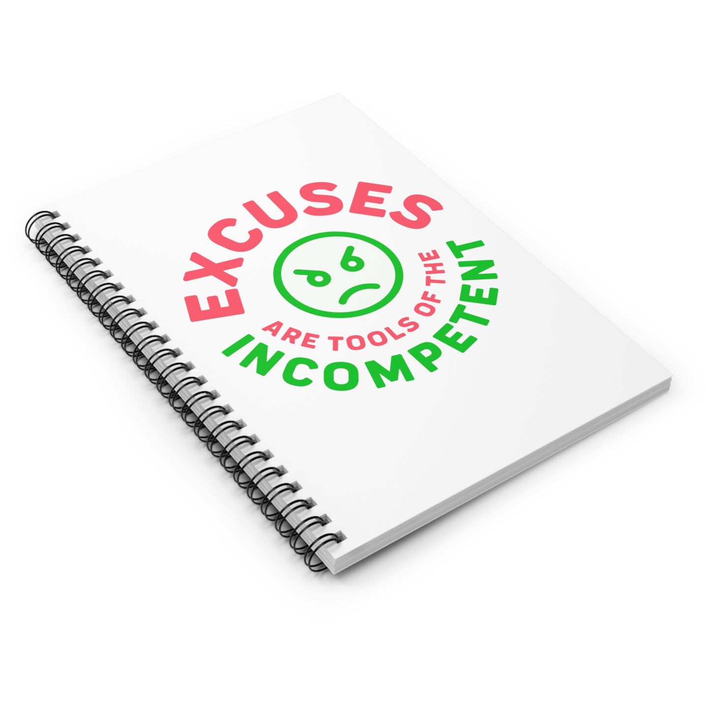 Excuses Mini Notebook - Pink + Green on White