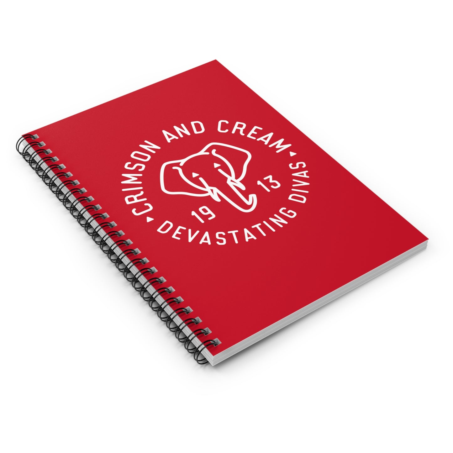 DST Elephant Icon Notebook - White on Red