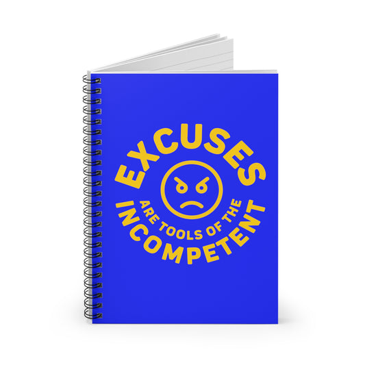 Excuses Mini Notebook - Yellow on Blue