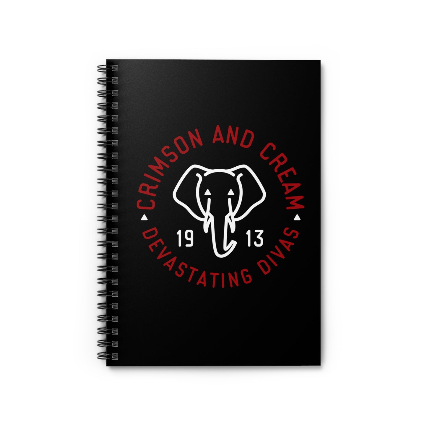 DST Elephant Icon Notebook - Red + White on Black