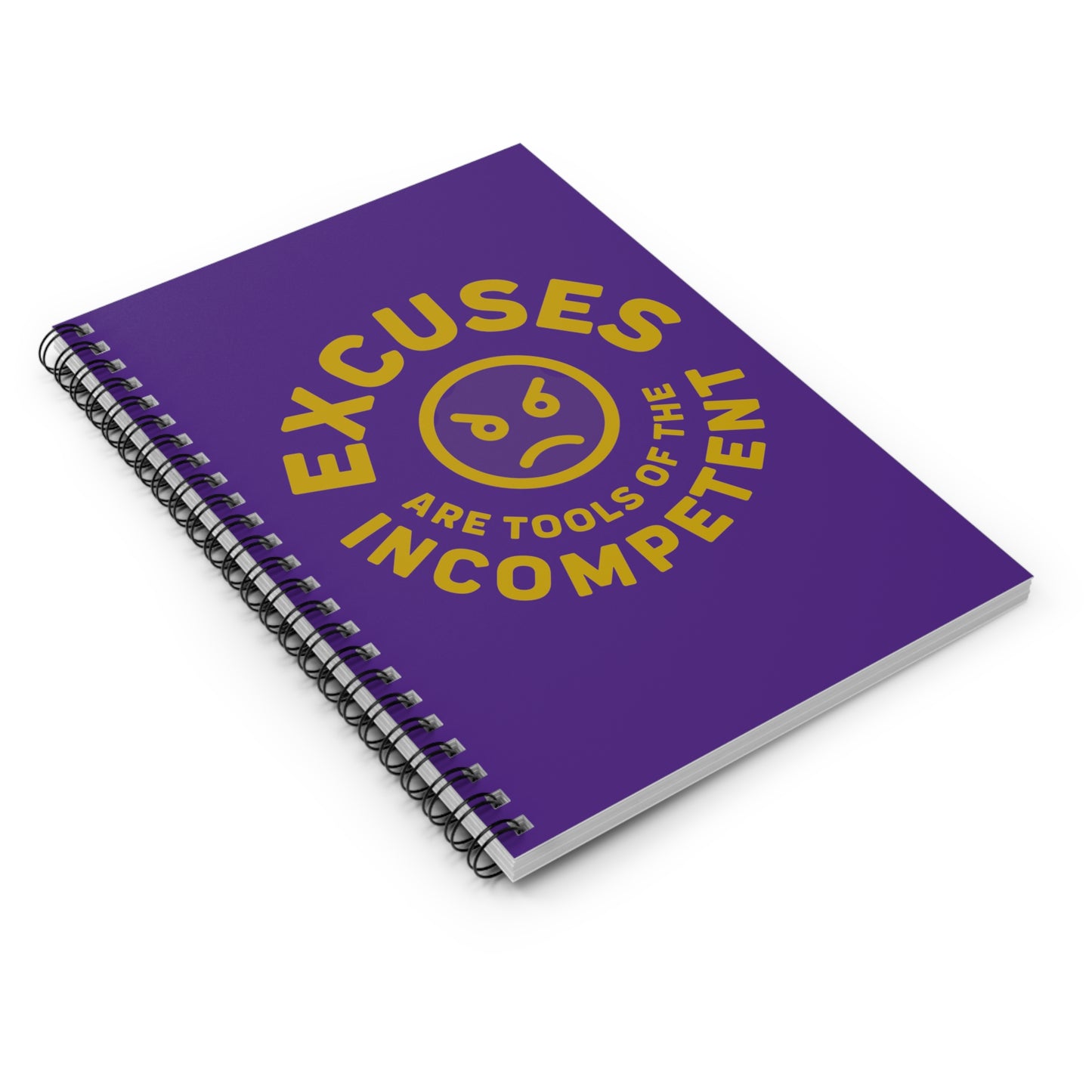 Excuses Mini Notebook - Gold on Purple