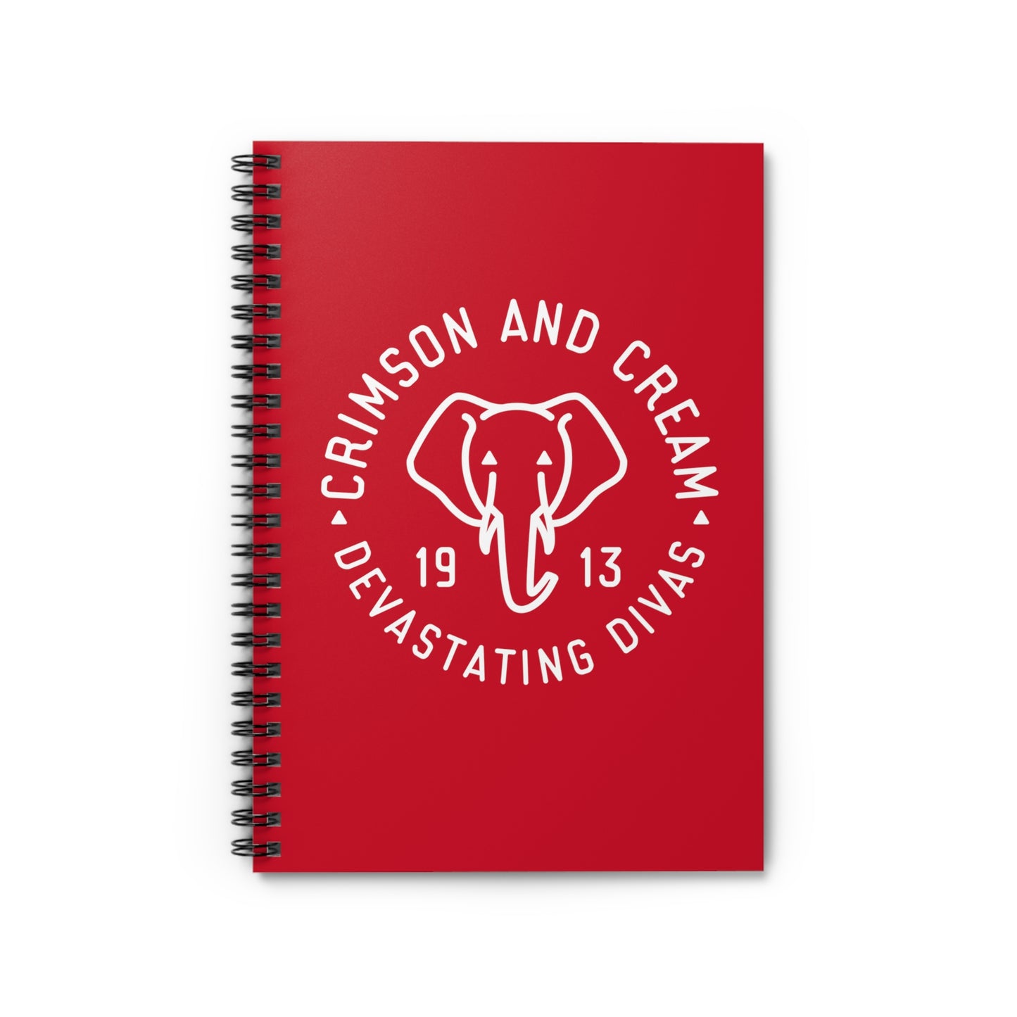 DST Elephant Icon Notebook - White on Red