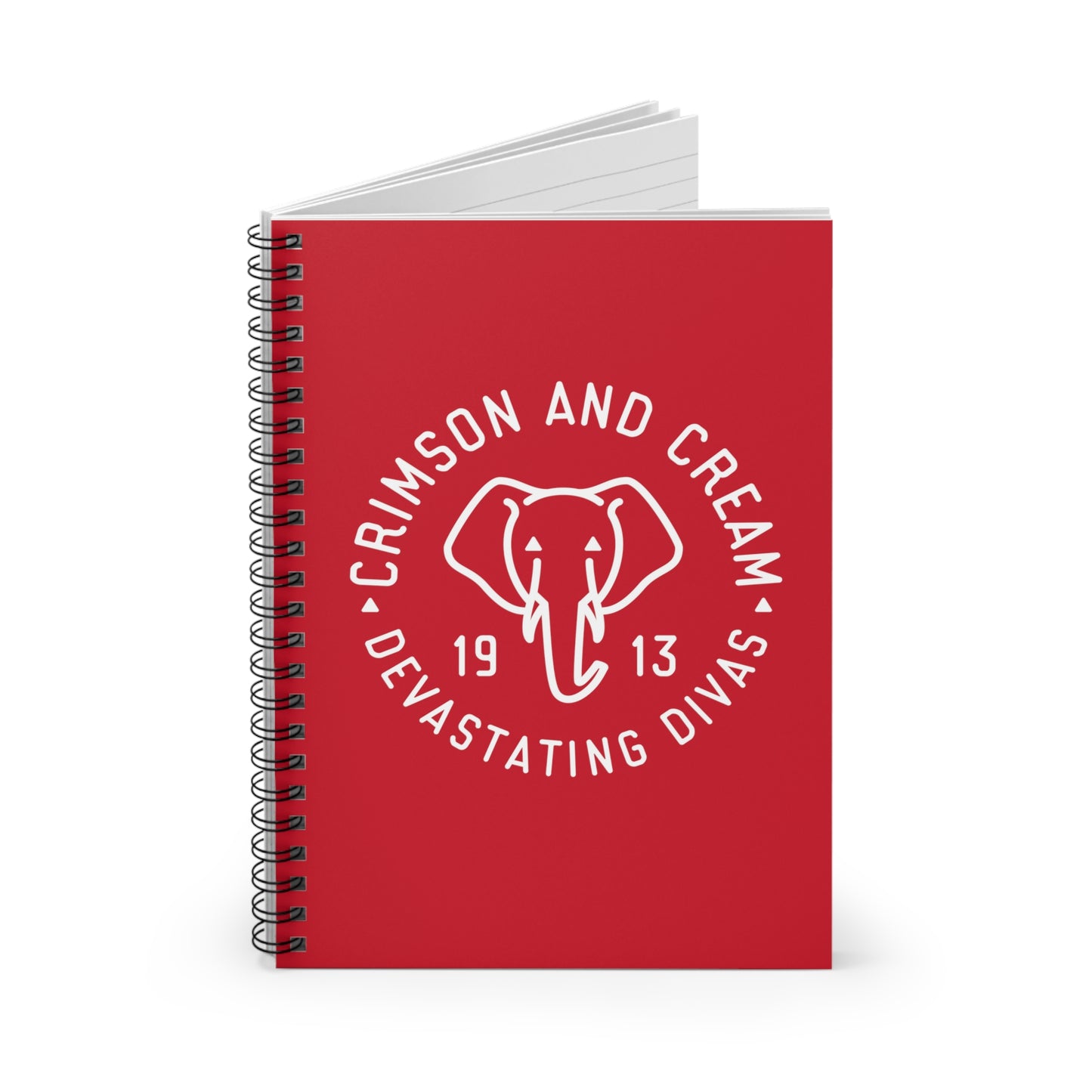DST Elephant Icon Notebook - White on Red