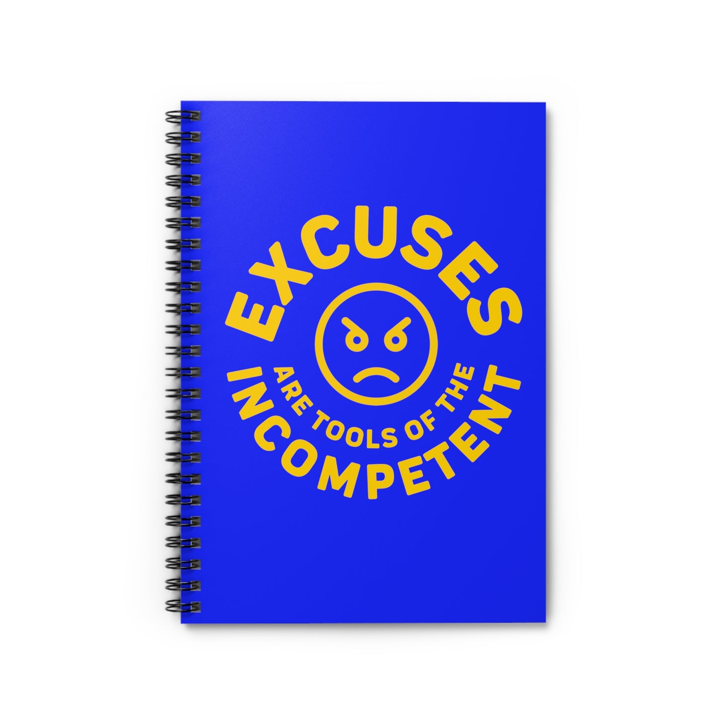 Excuses Notebook - Yellow on Blue