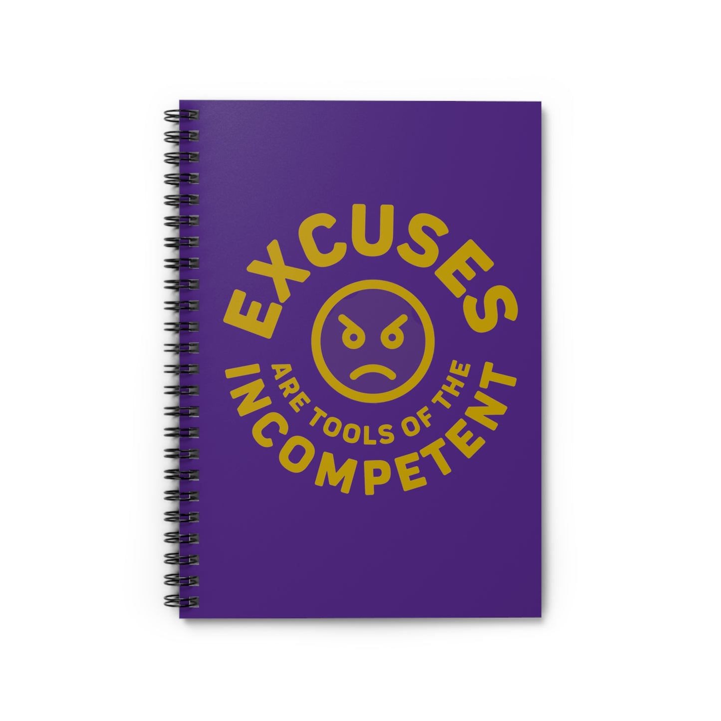 Excuses Mini Notebook - Gold on Purple