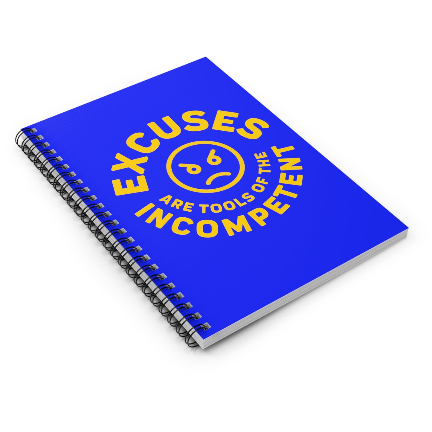Excuses Notebook - Yellow on Blue