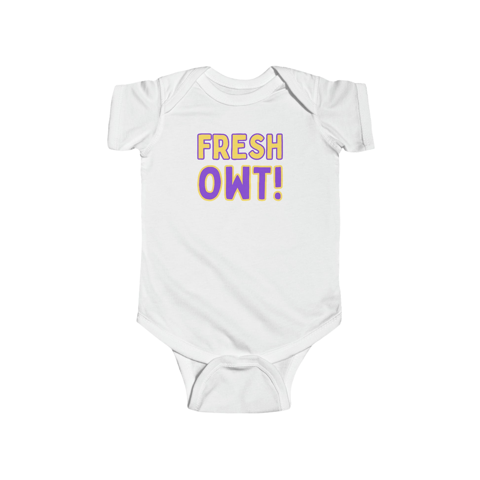 Fresh Owt! Baby Onesie – Chic Black Greek - Main Image