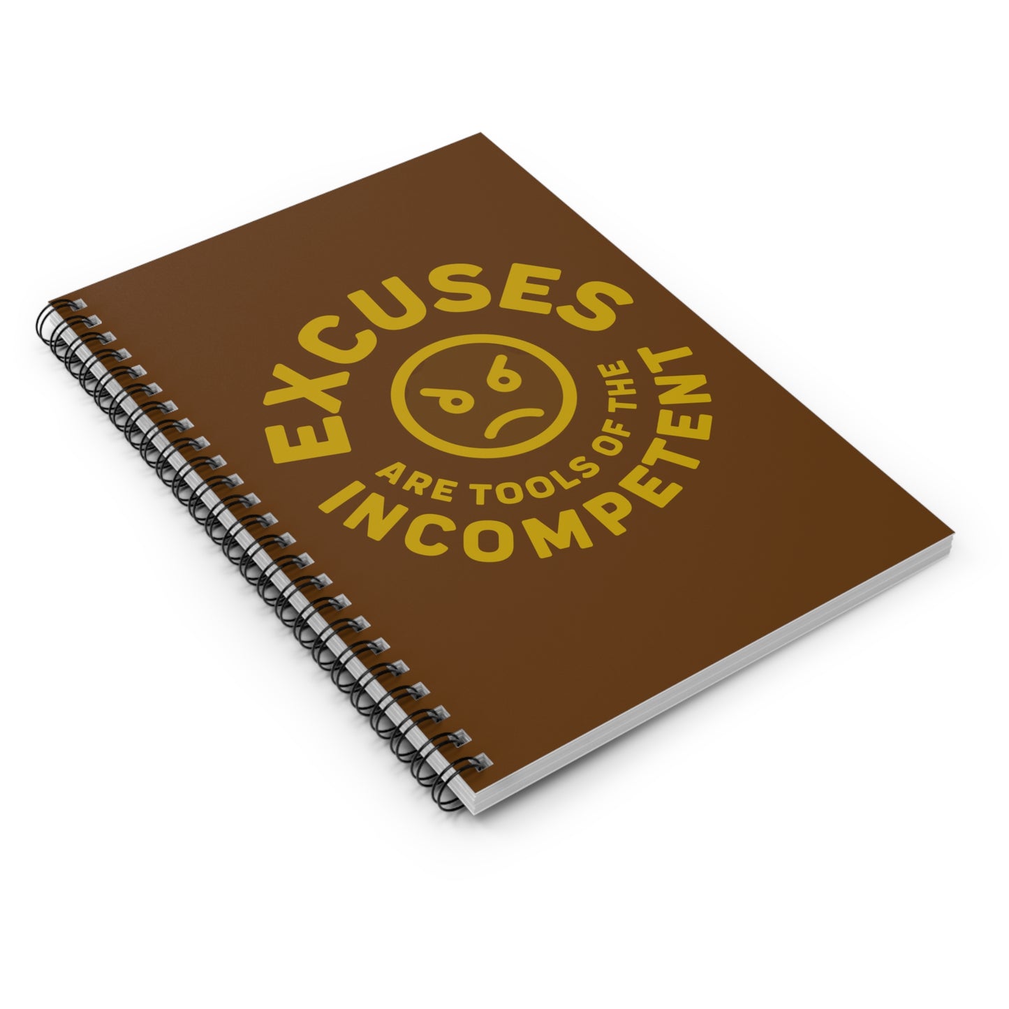 Excuses Mini Notebook - Gold on Brown