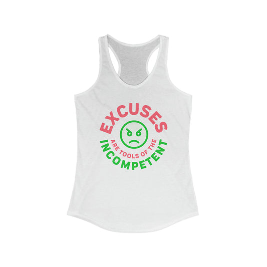 Excuses Women's Tank - Pink + Green on White