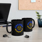 Excuses Mug Blue + Gold on Black