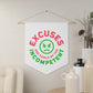 Excuses Pennant - Pink + Green on White