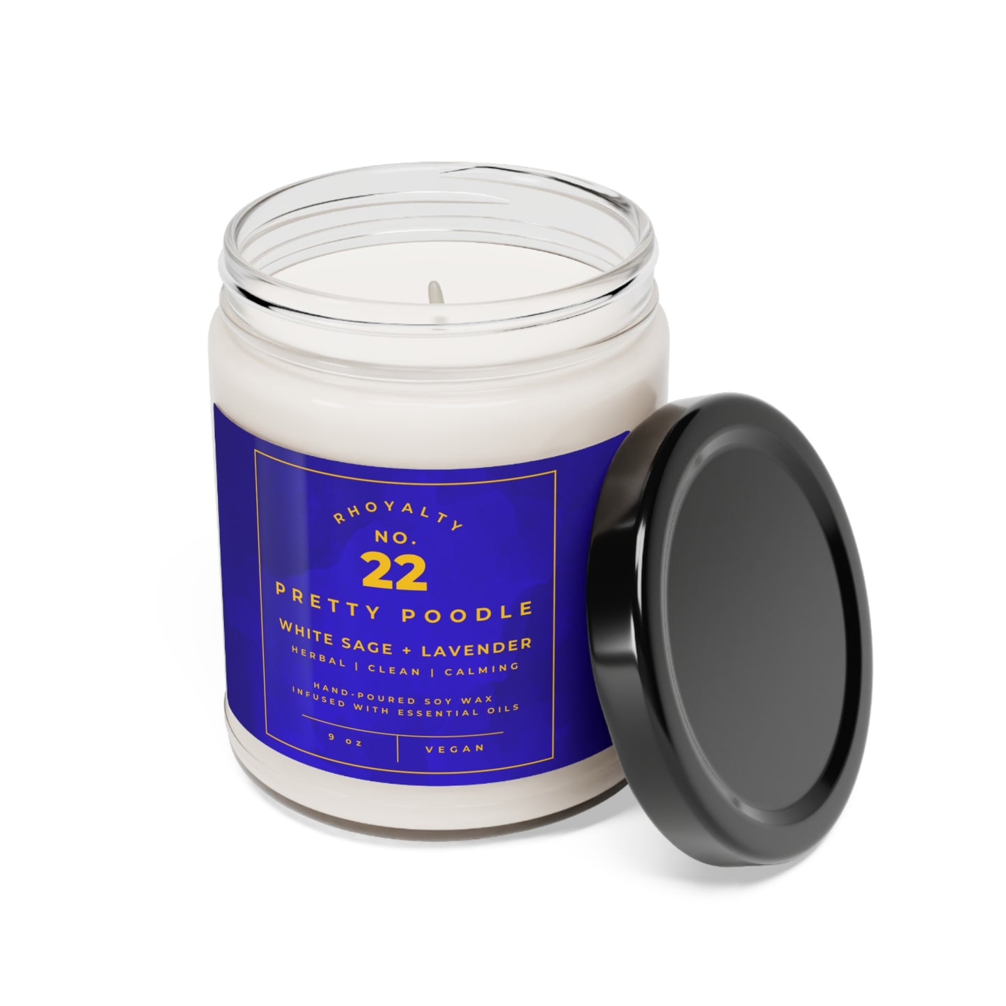 No. 22 Rhoyalty Pretty Poodle Candle | White Sage + Lavender