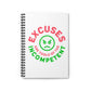 Excuses Mini Notebook - Pink + Green on White