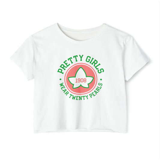 Pretty Girls Wear Twenty Pearls | Cropped T-Shirt