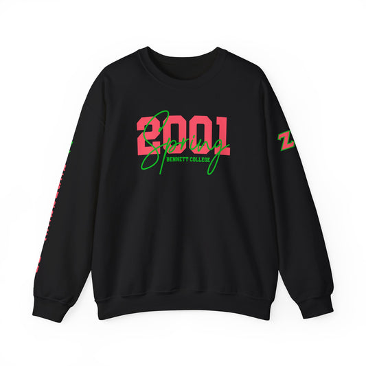 Personalized Pink + Green Line Sister | Crew Sweatshirt