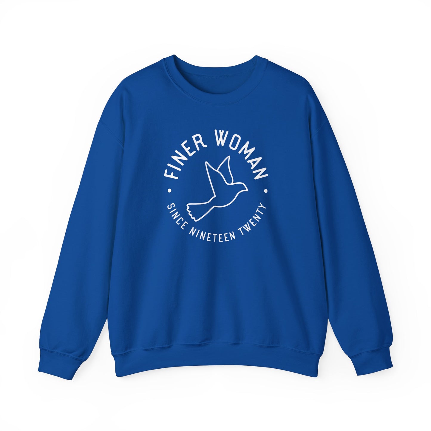 Finer Woman Dove Icon | Blue Crew Sweatshirt