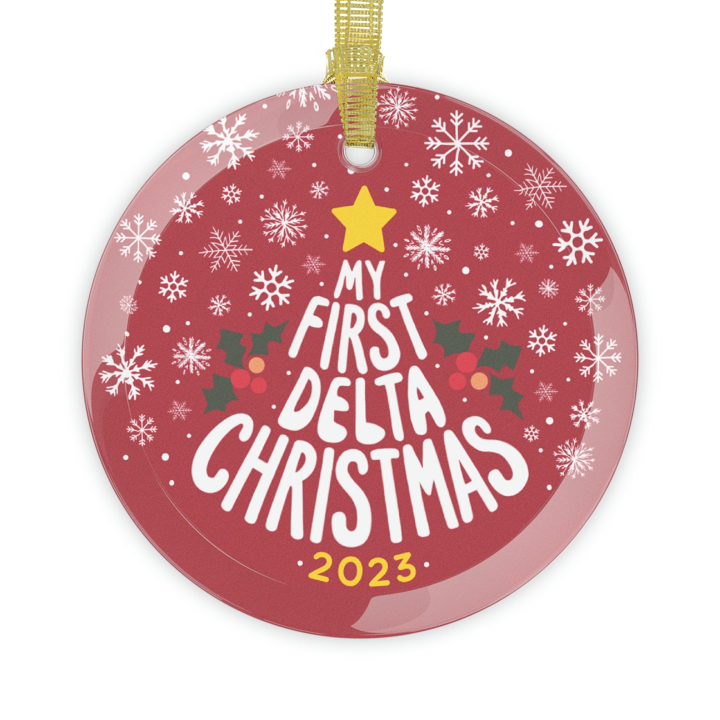 My First Delta Christmas 2023 - Glass Holiday Ornament