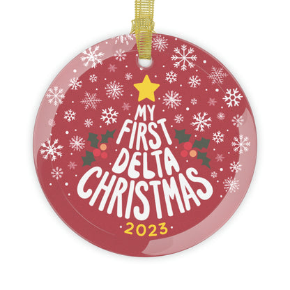 My First Delta Christmas 2023 - Glass Holiday Ornament