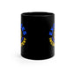 Excuses Mug Blue + Gold on Black