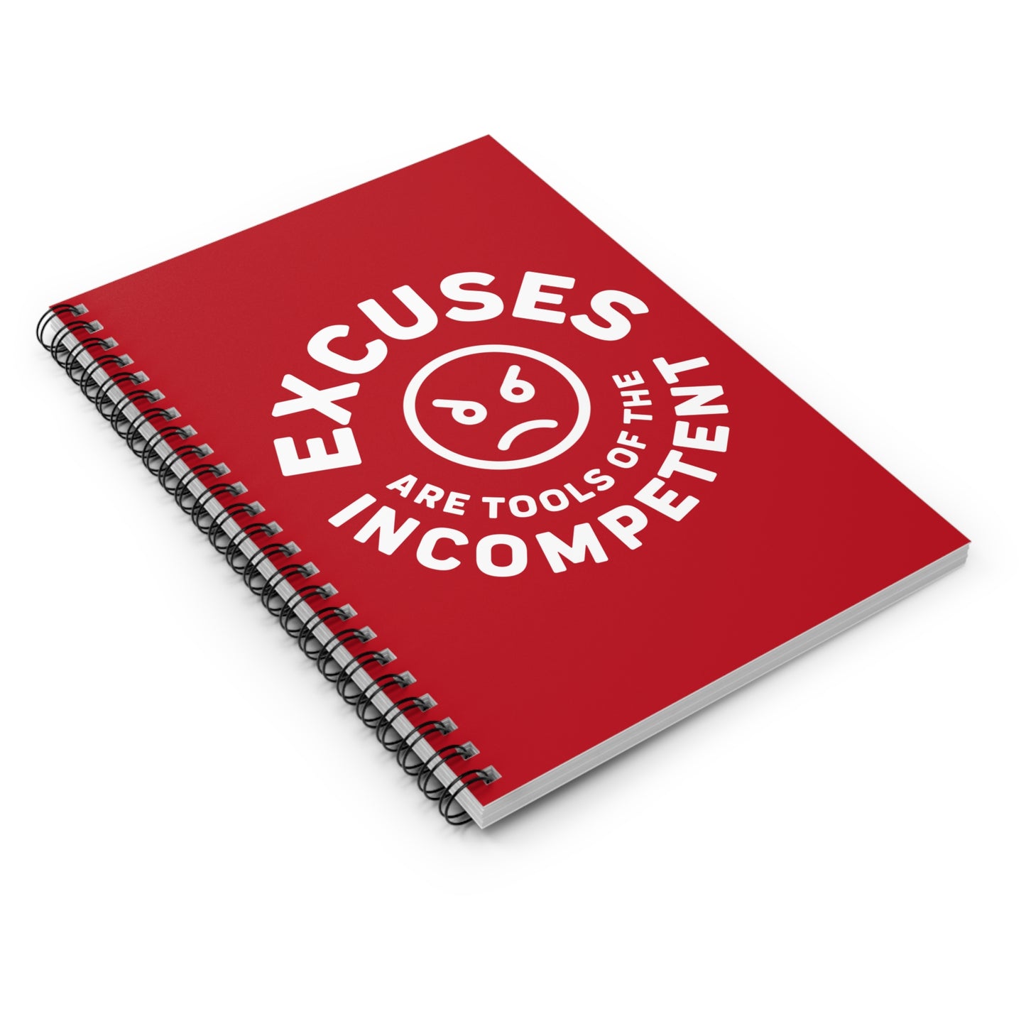 Excuses Notebook - White on Red