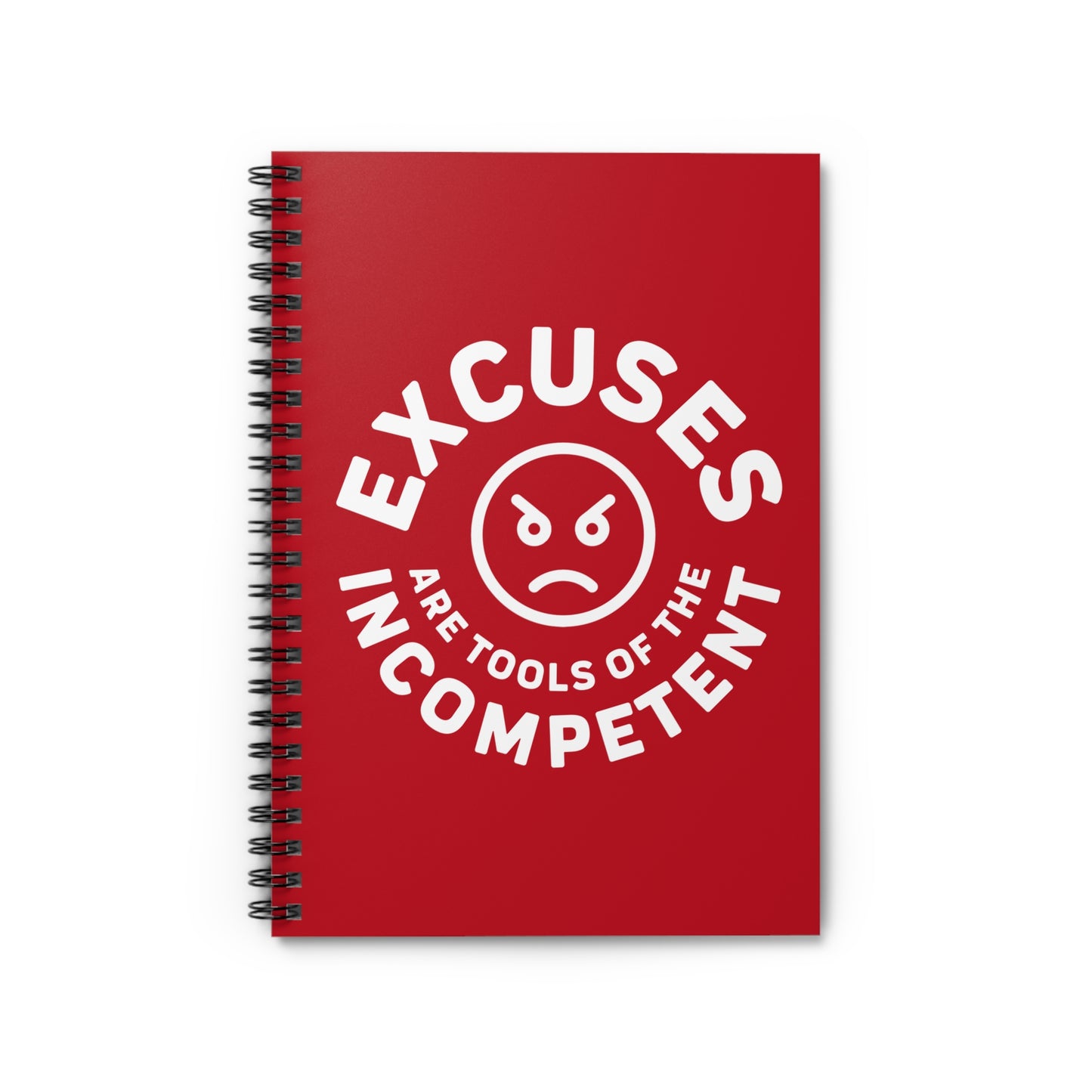 Excuses Notebook - White on Red