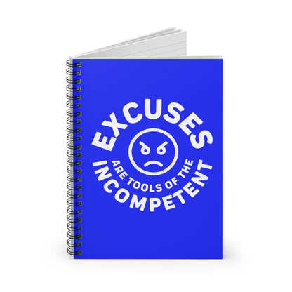 Excuses Mini Notebook - White on Blue