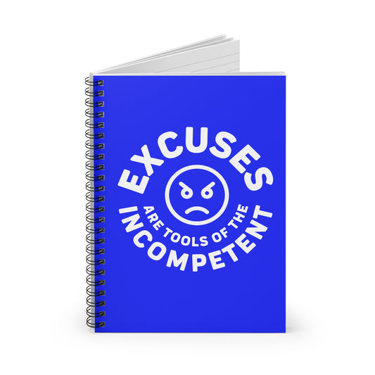 Excuses Mini Notebook - White on Blue