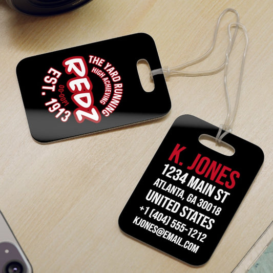 Personalized DST Yard Running Redz Bag Tag