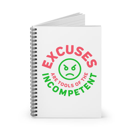 Excuses Mini Notebook - Pink + Green on White