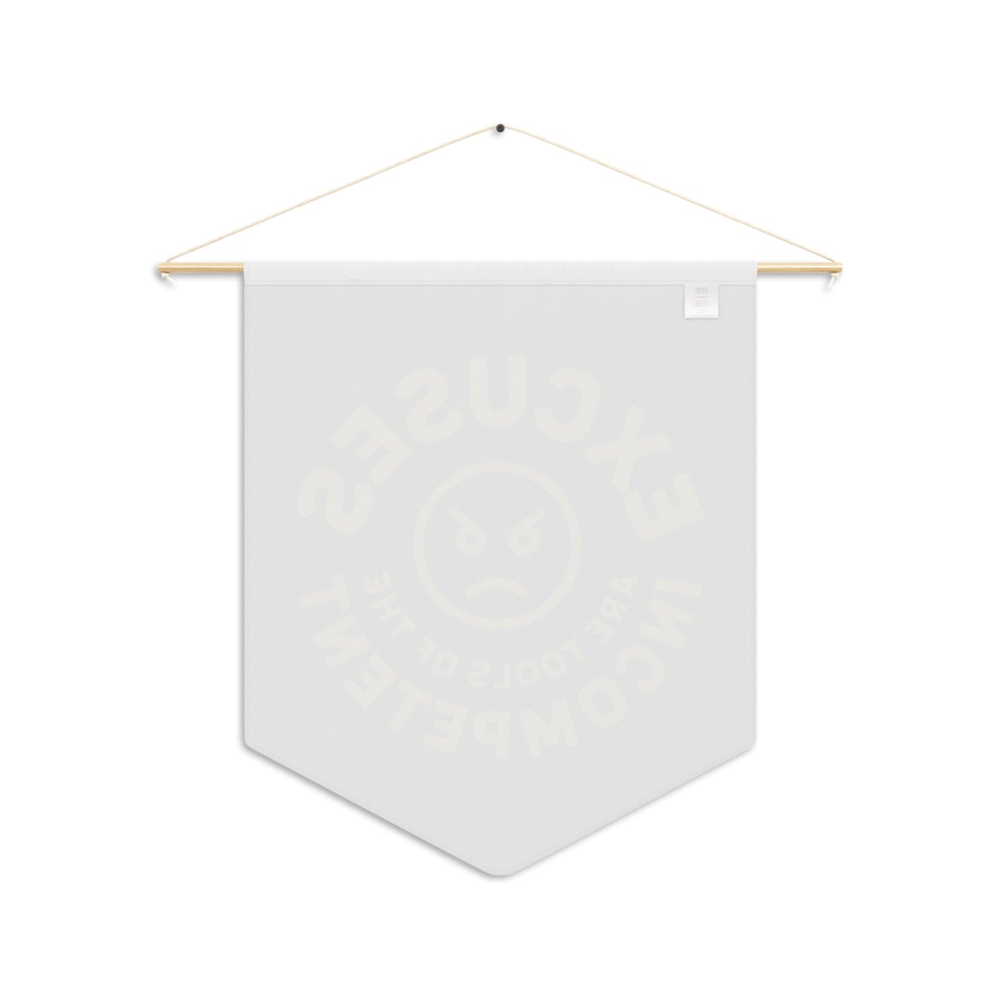 Excuses Pennant - Old Gold on Black