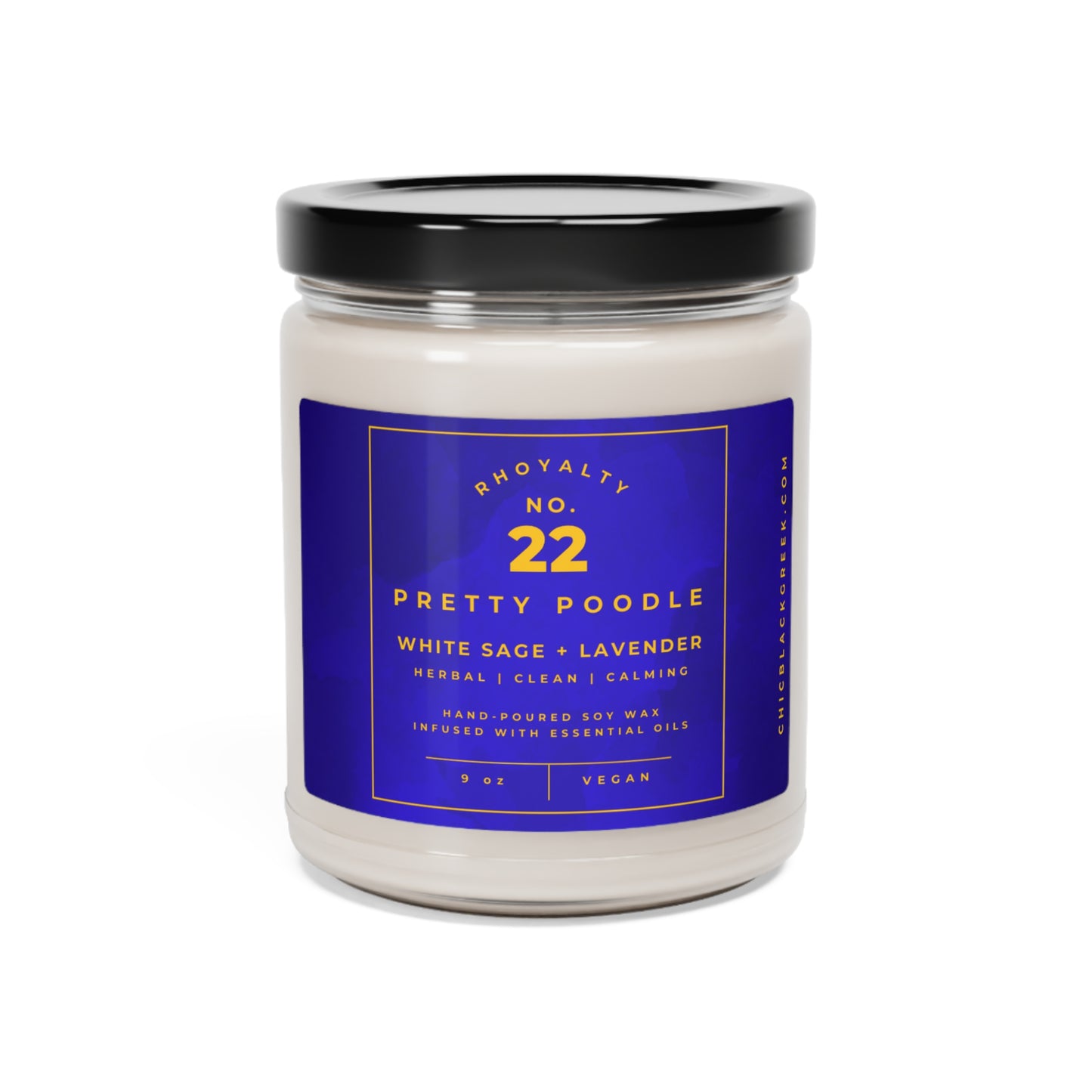 No. 22 Rhoyalty Pretty Poodle Candle | White Sage + Lavender