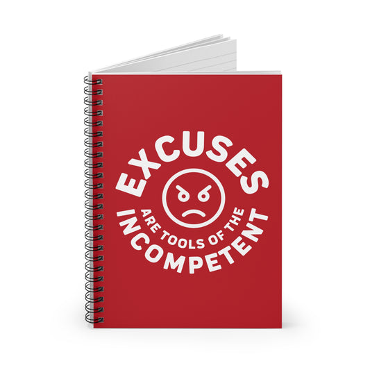 Excuses Mini Notebook - White on Red