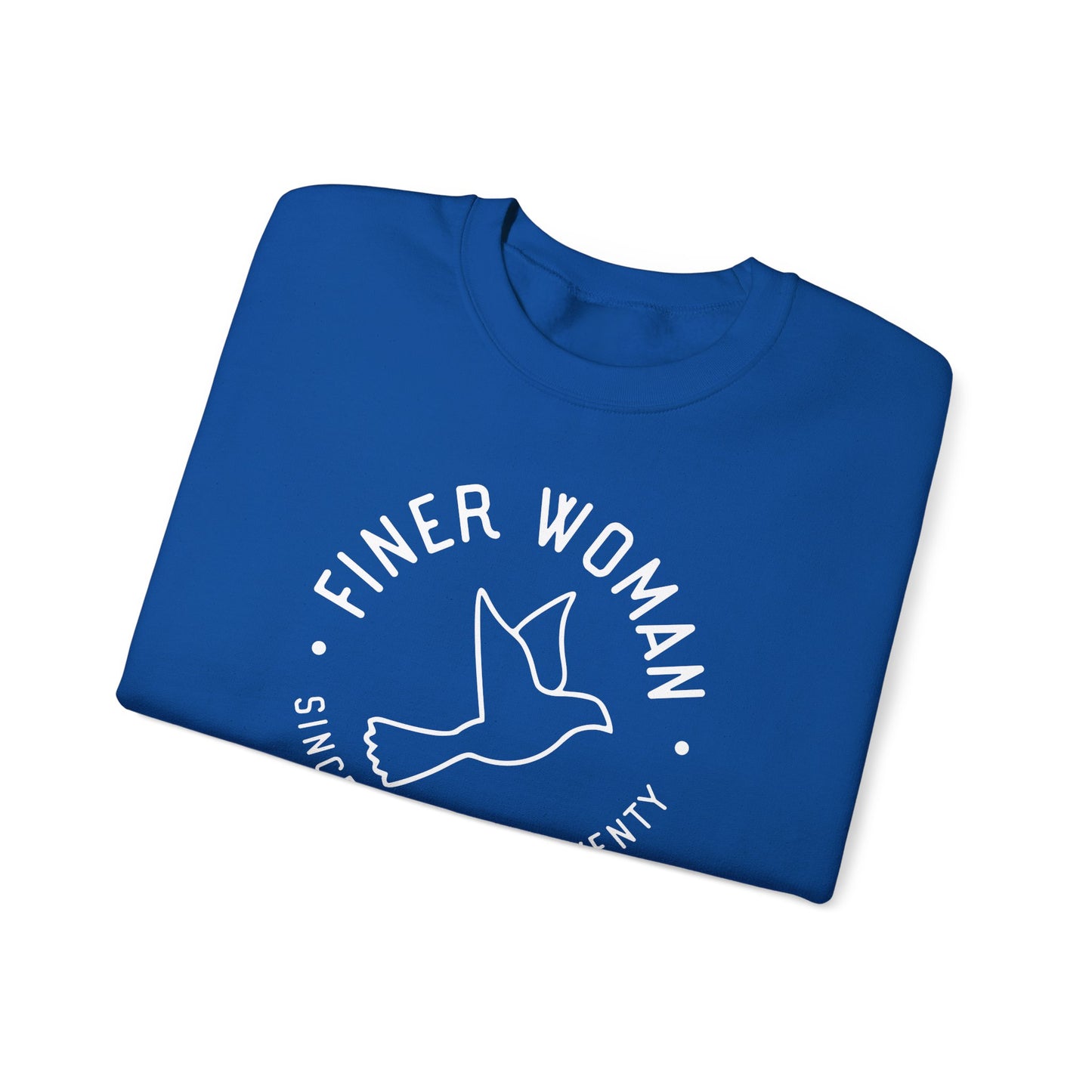 Finer Woman Dove Icon | Blue Crew Sweatshirt