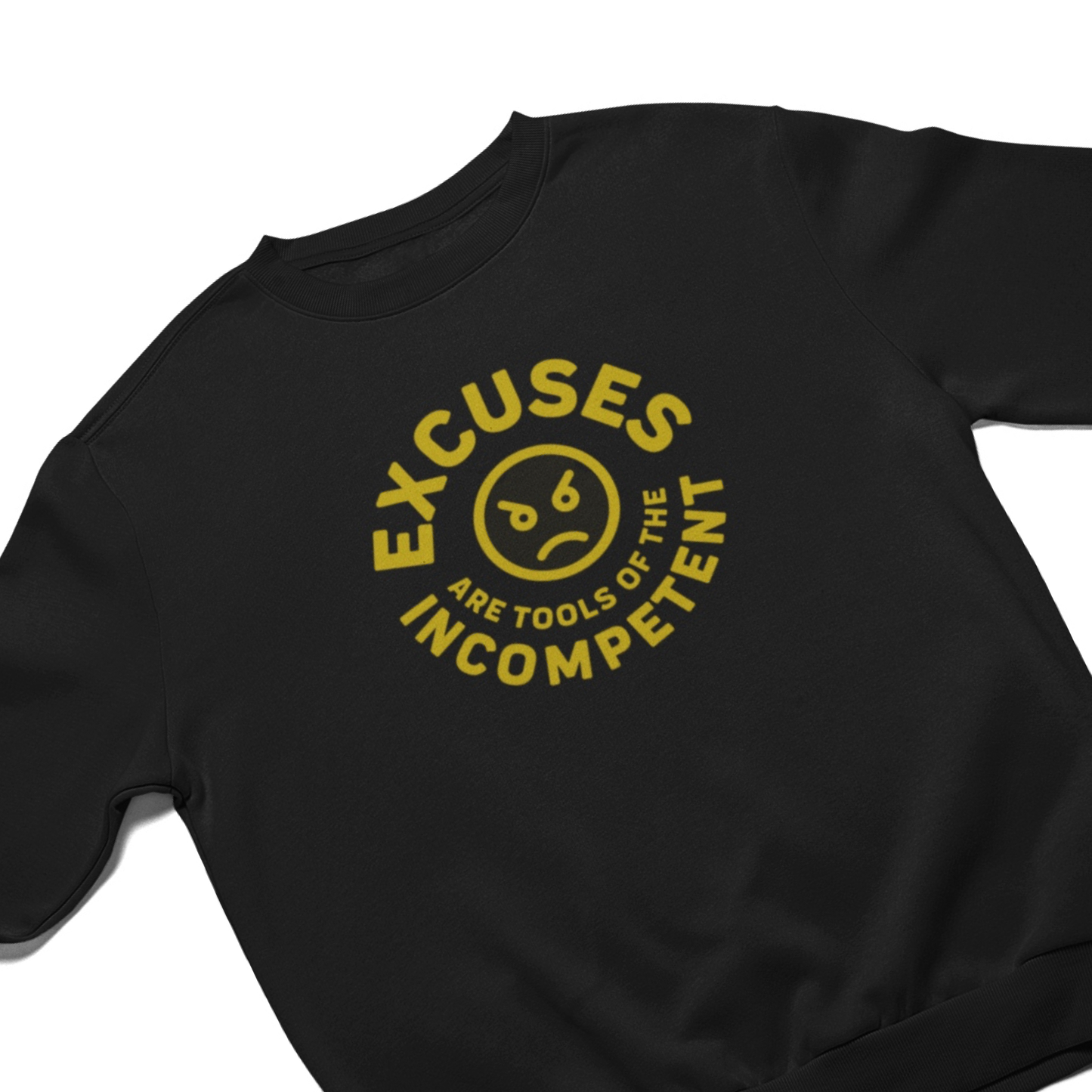 Excuses | Gold on Black Crew Sweatshirt