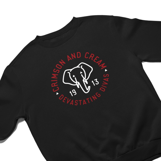 Delta Elephant Icon | Black Crew Sweatshirt