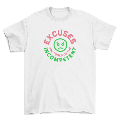 Excuses T-Shirt | Pink + Green on White
