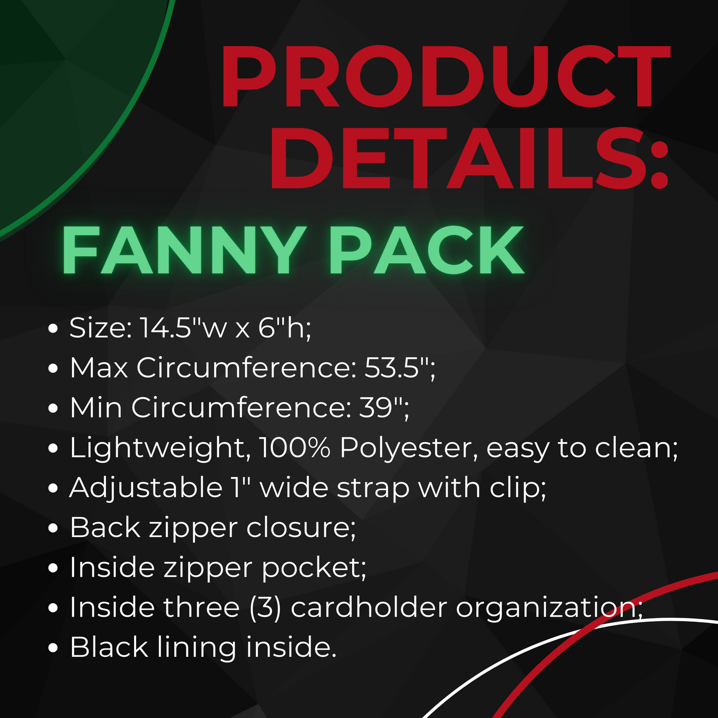 The Redz Delta Fanny Pack Belt Bag